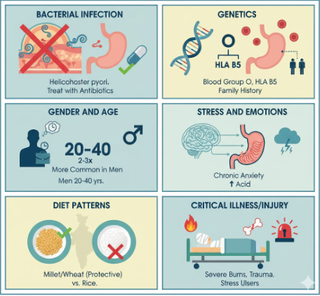 The Root Triggers of Peptic ulcers